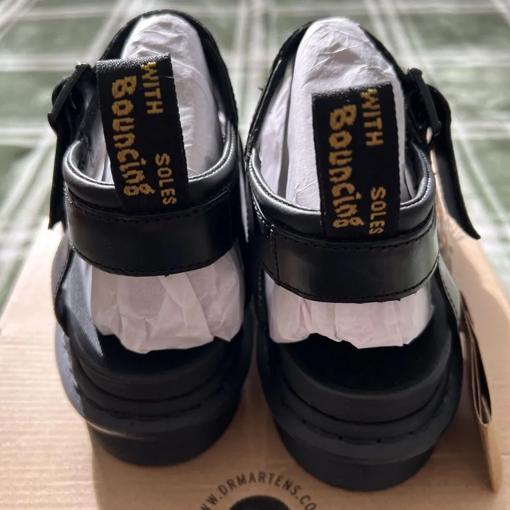 DR. MARTENS WOMEN'S BLAIRE SANDAL SIZE 8 BLACK BRANDO LEATHER 24191001 - Picture 8 of 10